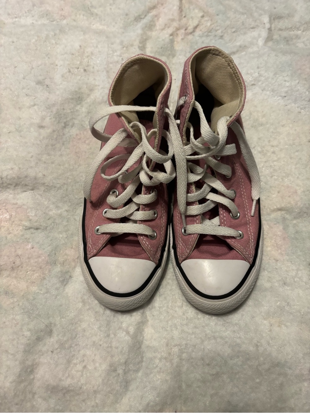 Converse Girls Pink High-Top Canvas Sneakers Sz2